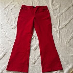 Red stretch pants Pajama Jeans size MD but I think up to XL